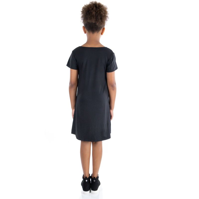 24seven Comfort Apparel Girls Short Sleeve Girls T Shirt Dress, 3 of 5