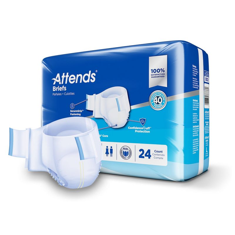 Attends Advanced Incontinence Briefs, Ultimate Absorbency, Unisex, 2 of 6
