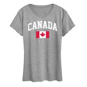 Women's - Instant Message - Canada Flag Short Sleeve Graphic T-Shirt - 1 of 4