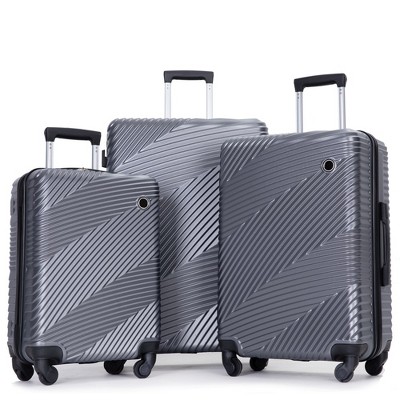 3 Piece Luggage Sets, Lightweight Suitcase With 2 Hooks And 360 Degree Spinner Wheels For Men Women (20in/24in/28in)