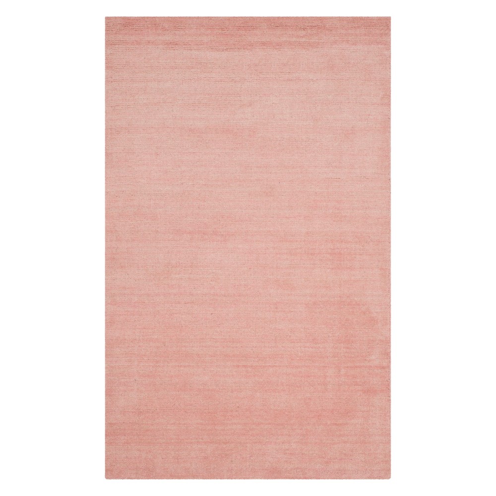 4'x6' Olive Solid Loomed Area Rug Light Pink - Safavieh