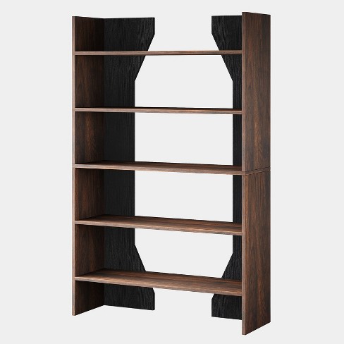 Tribesigns 67 Inch Wood Bookshelf 5 Tier Bookcase with Open Storage Shelves for Living Room Brown