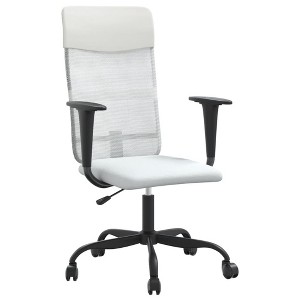 vidaXL Modern Office Chair with Breathable Mesh Fabric, Faux Leather and Adjustable Height - Functional and Stylish Seating Solution - 1 of 4