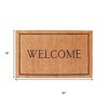 HomeRoots 18" X 30" Natural And Black Coir Welcome Outdoor Door Mat - 3 of 4
