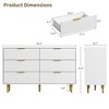 Dresser for Bedroom, Fluted Dressers & Chest of Drawers, Wooden Storage Organizer with Gold Metal Handles & Legs for Living Room, Entryway - 3 of 4