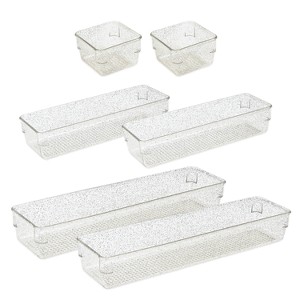 Trio Home Draw Organizers, 3 Versatile Sizes, Storage Bins for Makeup, Bedroom, Kitchen, Office, Bathroom and Vanity Drawer Organizer - 1 of 4