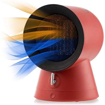 COSTWAY 1500W Portable Space Heater Electric Desktop Heating Fan PTC Ceramic RedWhite
