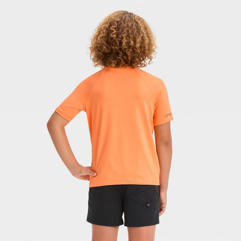 Boys&#39; Short Sleeve Sun Printed Rash Guard Top - art class&#8482; Orange, 4 of 5