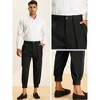 Lars Amadeus Men's Cropped Formal Solid Double Pleated Pants - 4 of 4