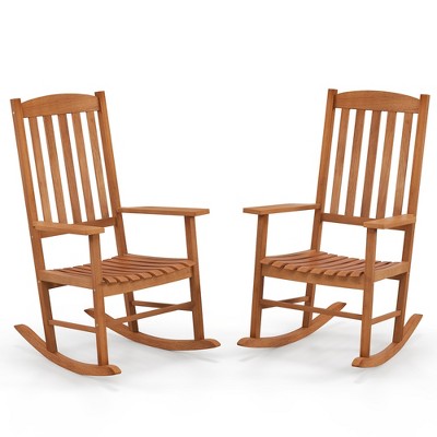 Tangkula 2 Pieces Patio Rocking Chair W/ 400 Lbs Weight Capacity