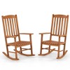Tangkula 2 Pieces Patio Rocking Chair w/ 400 lbs Weight Capacity Eucalyptus Wood Porch Rocker - 2 of 4