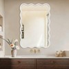 KWPZQEB Solid Wood Framed Vanity Rounded Corner Bathroom Mirrors for Over Sink Wall, Rectangle Mirror for Bathroom, Bedroom - 2 of 4