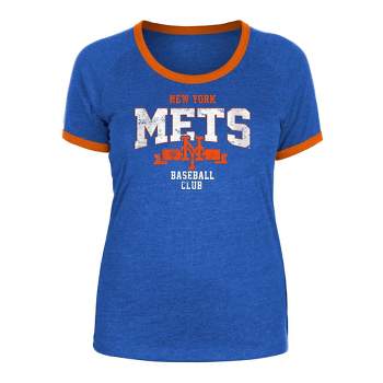 MLB New York Mets Women's Heather Bi-Blend Ringer T-Shirt