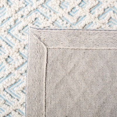 Elegant Blue Square Hand-Tufted Wool & Viscose 6' Area Rug