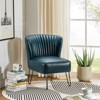 Eustacio Comtemperary Tufted  back Vegan Leather Accent Side Chair with metal legs  | Karat Home - 2 of 4