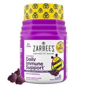 Zarbee's Kid's Daily Immune Support Gummies with Real Elderberry - Natural Berry Flavor - 42ct - 1 of 4