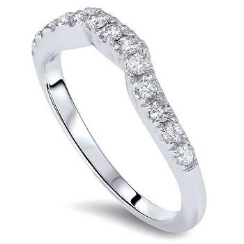 Pompeii3 3/8ct Diamond Wedding Anniversary Curve Guard Ring Size 6