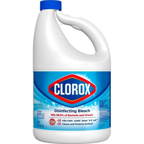 Bleach Liquid Cleaner for Laundry and Bathroom, Regular Bleach, 121 oz.  Bottle - Bundled With Microfiber Cleaning Towel + 1 Dual-Sided Sponge