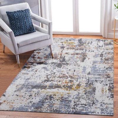 Kumasinova Stain-Resistant Area Rug, Non-Shedding Door Mat, Kid & Pet-Friendly, Abstract Area Rug for Living Room, Latex-Free Cotton Backing
