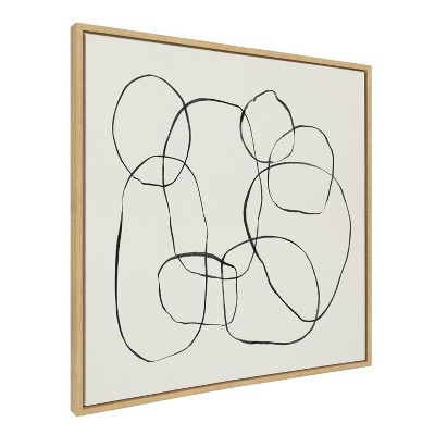 Natural 30x30 Abstract Black and White Canvas Art Print