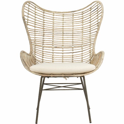 Malia Rattan Wingback Armchair White Wash Safavieh Target