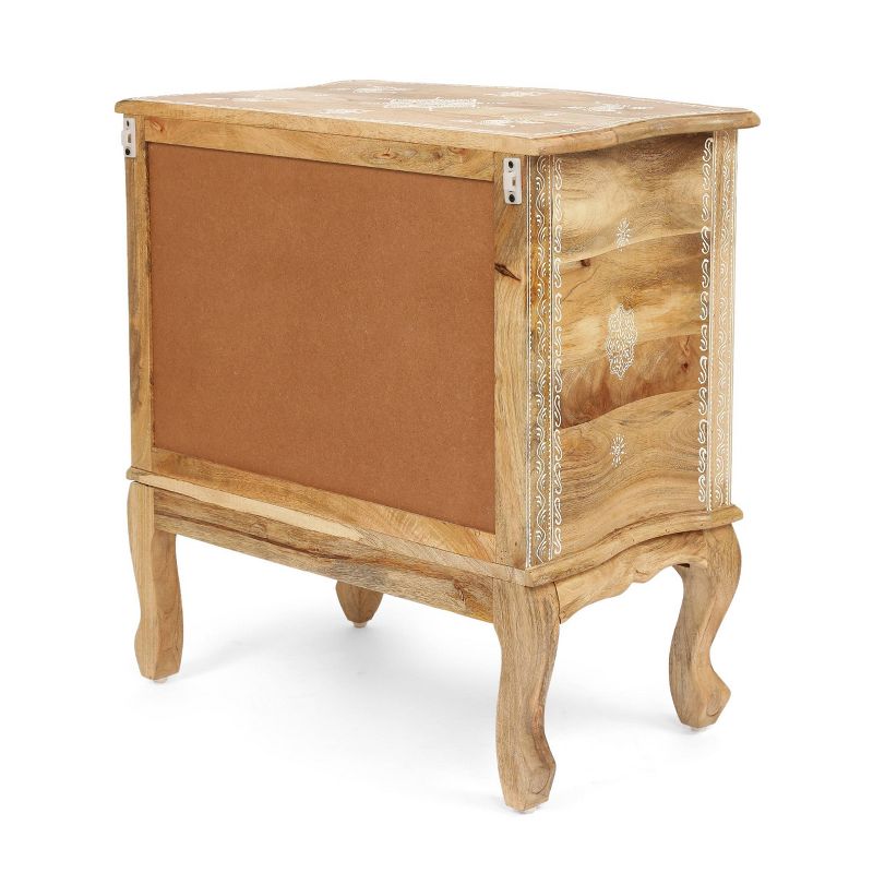 Culloden Handcrafted Boho Mango Wood Cabinet Natural/White - Christopher Knight Home, 6 of 10