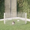 vidaXL Free Range Animal Enclosure - 10 Panels, 21.3"x31.5" Galvanized Iron for Outdoor/Indoor, Durable Rabbit Hutch, Silver Finish - 2 of 4