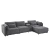 GDFStudio Lambert 124'' Reversible Chenille Upholstered L Sectional Sofa  with Storage Console and Wireless Charger - 2 of 4