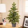 Northlight Pine Artificial Christmas Tree in Round Gingham Pot - 28" - Unlit - 2 of 4