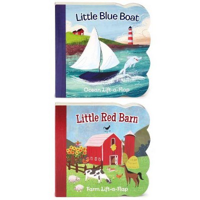 Image of Little Red Barn and Little Blue Boat 2 Pack - (Lift a Flap) by  Ginger Swift (Board Book)