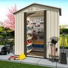 ORRD 5x3 FT Outdoor Storage Shed with Sloped Roof, Weather-Resistant Metal Garden Tool Shed for Backyard, White - 2 of 4