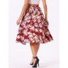 Allegra K Women's Tie Waist Hawaiian Tropical Floral Wrap Midi Skirt - 3 of 4