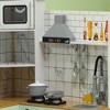 Infurnic Play Food and Toy Kitchens, Kids Kitchen Playset Chalkboard, Realistic Sound Lights, For Toddlers Ages 3+ Years, Green, 42.90"*39.40"*43.30" - 2 of 4