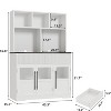 60" Kitchen Pantry Cabinet with Glass Doors, Food Storage Cabinet, Kitchen Organizer, Wave Design, for Living Room, Dining Room - 2 of 4