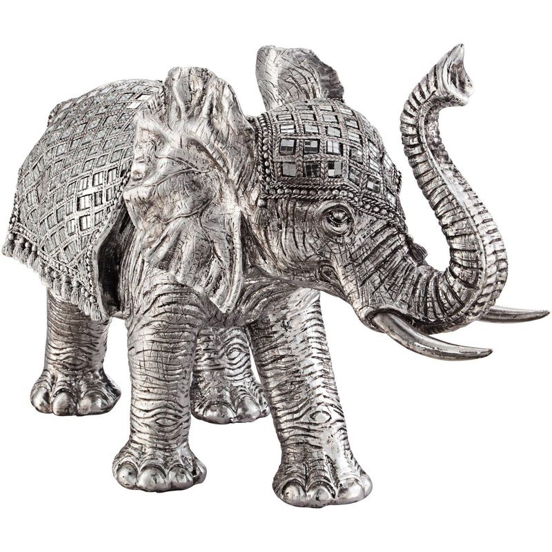 Studio 55D Walking Elephant 12 3/4" High Silver Statue, 3 of 7