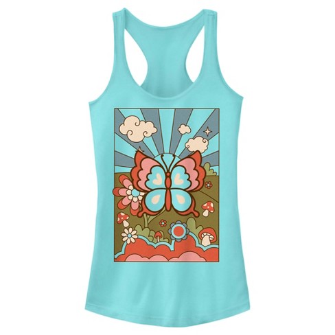 Juniors Womens Lost Gods Retro Butterfly Tarot Racerback Tank Top - image 1 of 4