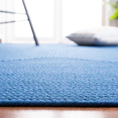 Handmade Blue Braided Synthetic 2' x 3' Accent Rug