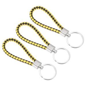 Unique Bargains PU Braided Leather Keychain for Bag Wallet Decoration 3 Pcs - 1 of 3