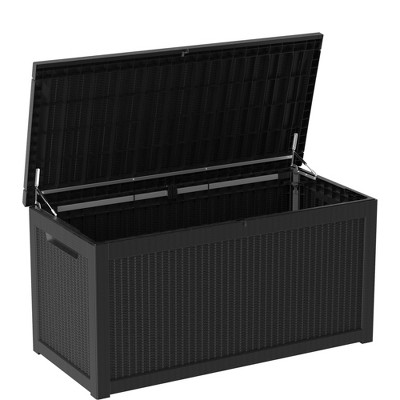 FURNIinspire Deck Boxes, Waterproof Outdoor Storage Box with Handle for Patio Furniture, Garden Tools, All Weather Use, Black, 67.72"*32.2"*33.66"