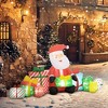 Whisen 4.4FT Christmas Inflatables Santa Claus and Gift Boxes with White LED Lights, Blow-Up Outdoor Christmas Decorations - Multicolor - 2 of 4