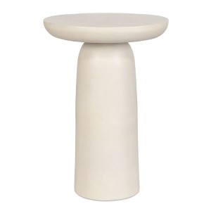 Uttermost Joppa Outdoor Accent Table: Striking Warm White Finish and Sculptural Form - 1 of 4