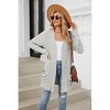 Women's Ribbed Long Sleeve Knit Cardigan with Pockets - 3 of 4