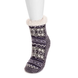 MUK LUKS Women's Pieced Cabin Sox (1 Pair Pack) - 1 of 3