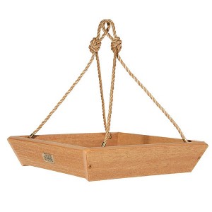 Birds Choice Spruce Creek Collection Hanging Tray Novelty Bird Feeders 3" Natural Teak - 1 of 4