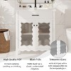 KWPZQEB Bathroom Vanity with Ceramic Sink, Vintage Vanity Cabinet w/ Vertical Striped Tempered Glass Doors & Adjustable Shelf, Floor Storage Cupboard - 4 of 4