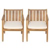 Christopher Knight Home Austin Outdoor Wood Arm Dining Chairs with Removable Cushions (Set of 2) - 2 of 4