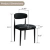 Set of 2 Boucle Armless Dining Chairs , with Curved Backrest and Black Metal Legs for Dining Room and Living Room - Morden Fort - 3 of 4
