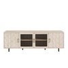 70" MDF Scandinavian 4-Door Herringbone TV Stand with Tempered Glass, Adjustable Shelves, and Cord Management for Living Room and Bedroom - 2 of 4