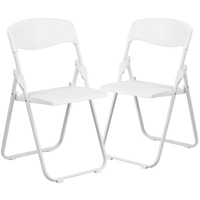 target white folding chair