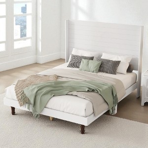 Mshliw Stylish 54" High Headboard Platform Bed, Comfortable Modern Design for Reading & Relaxing, Queen/King Size, No Box Spring Needed - 1 of 4